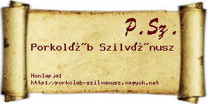 Porkoláb Szilvánusz névjegykártya